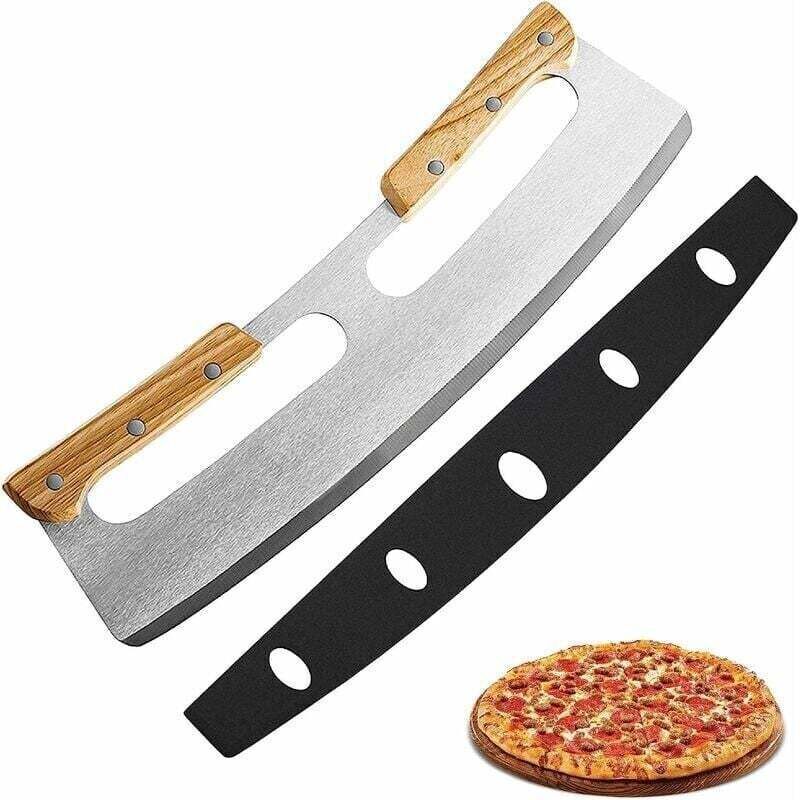 Professioneller 35 Cm Pizzaschneider Aus Edelstahl Mit Massivholzgriff Zum Mühelosen Schneiden Aller Pizzen