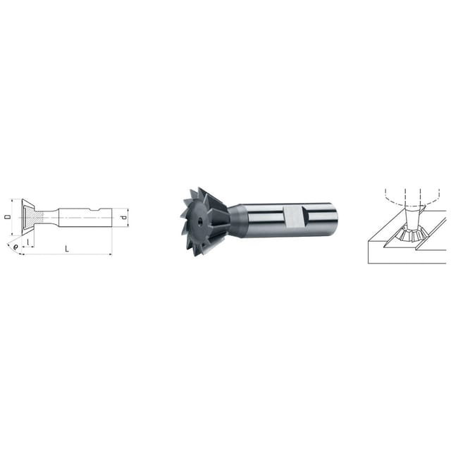 HSS Co5 Winkel-Stirnfräser innen DIN 1835B ø25,0 x 10,0mm 60°