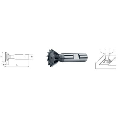 HSS Co5 Winkel-Stirnfräser innen DIN 1835B ø16,0 x 6,3mm 60°