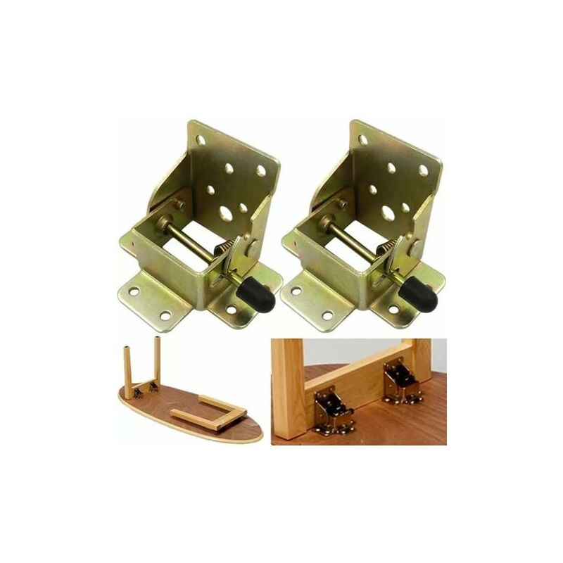 (1 Paar) 90° Selbstsicherndes Klapptischbein-verlängerungsscharnier Mit Seitenbremse Und Verriegelungsmechanismus. Möbelzubehör Mit Verriegelung.