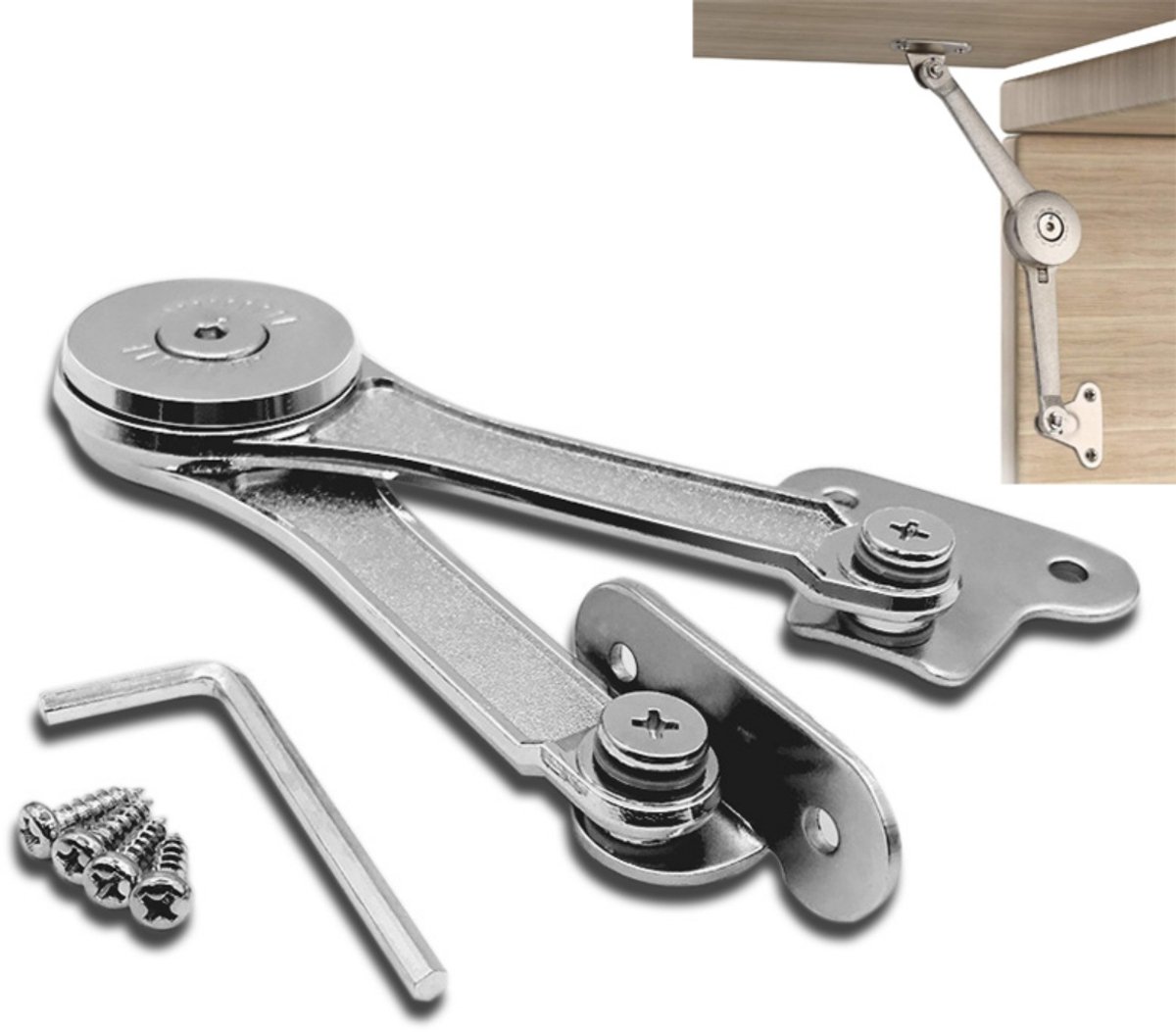 Verstellbares Hebe- Und Verriegelungssystem Aus Zinklegierung, Optionaler Anschlag, Geeignet Für Schranktüren, Holztruhen, Küchen, Möbel Und Türen.