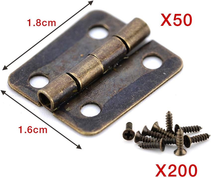 Flachscharnier 18 X 15 Mm, 50 Mini-retro-scharniere In Antikbronze,