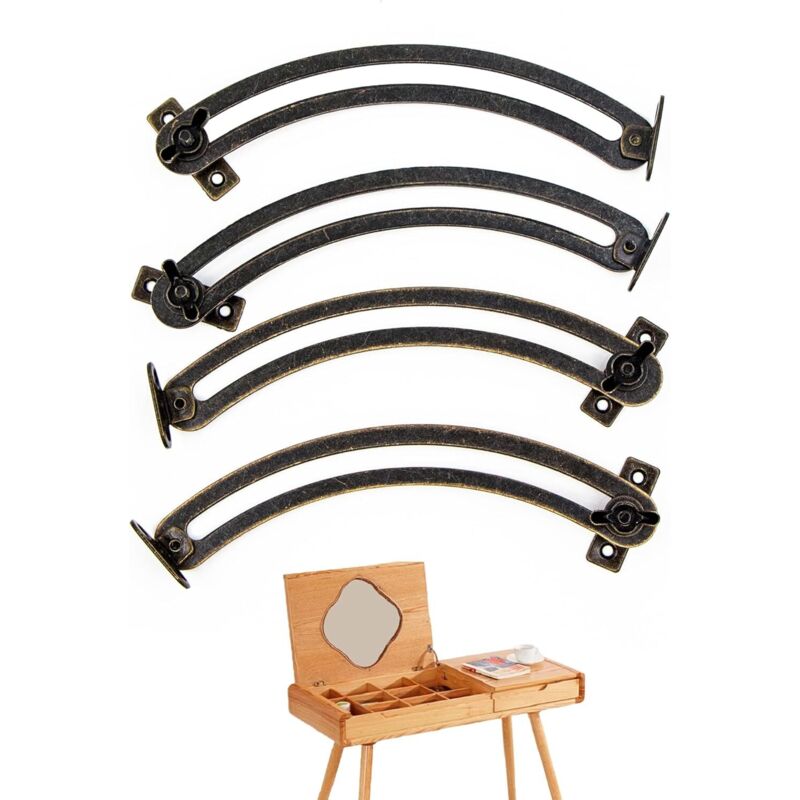 Scharnierhalterung Für Klapptüren – 4 Gebogene Und Verstellbare Vintage-scharniere Für Schranktüren, Möbel, Schränke, Spielzeugkisten, Tatami-matten