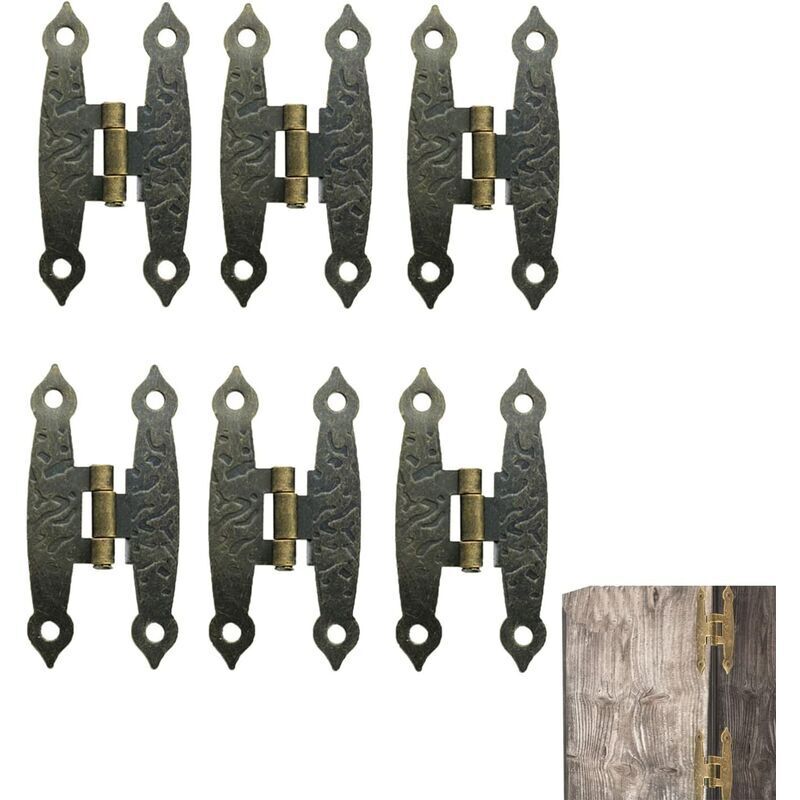 Antikes H-förmiges Scharnier Aus Bronze (65 X 34 Mm), Antikes Kupferscharnier, Dekoratives Scharnier Für Schachteln Oder Schubladen, Für Zuhause