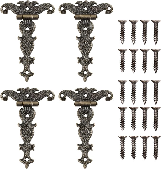 Set Mit 4 Retro-scharnieren, Dekorative Retro-scharniere Aus Bronze Mit Dxghc
