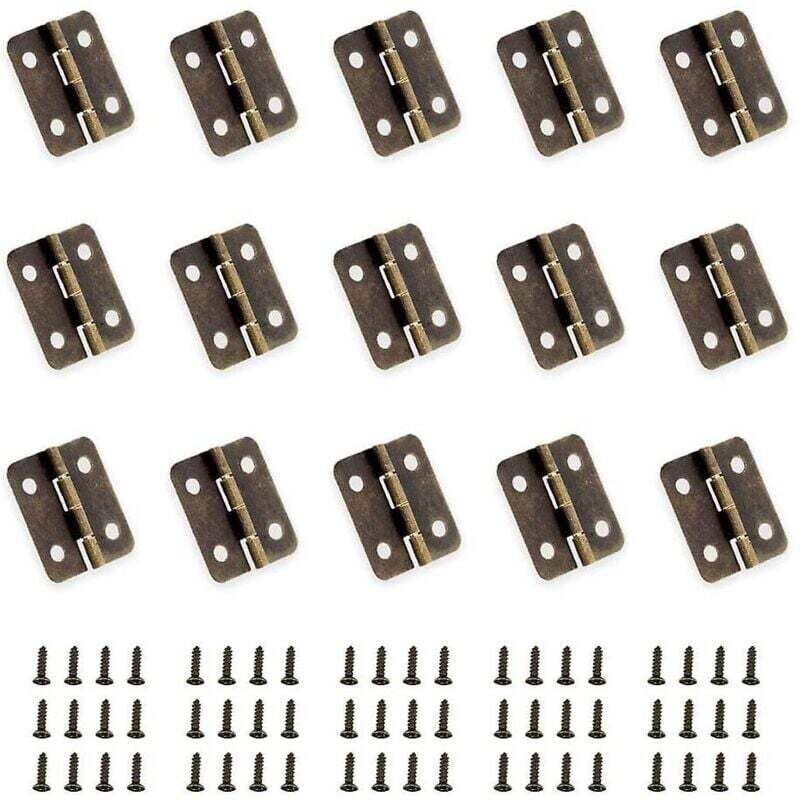 50 Mini-scharniere In Antikbronze, Klappscharniere, Diy-befestigungselemente, Kleine Scharniere Mit 200 Ersatznägeln Für Holzkisten, Schmuckkästchen, Schränke