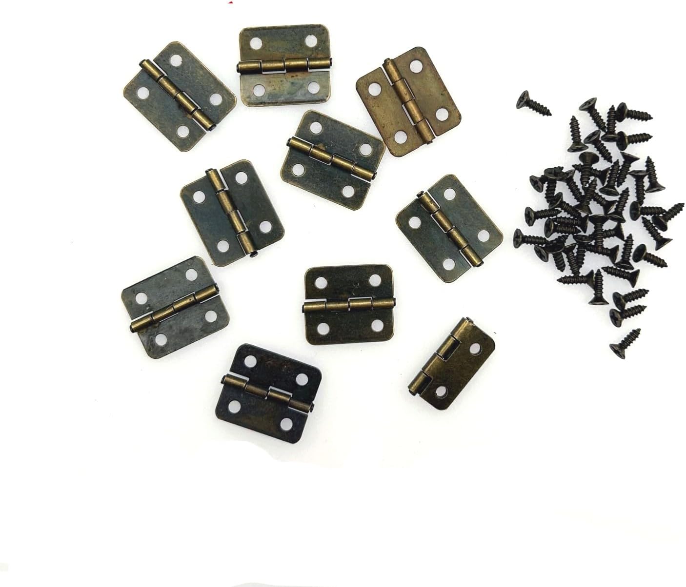 Jzk Miniatur-scharniere Aus Bronze – 10er-pack Schubladenscharniere 18 X 16 Mm Für Kleinmöbel Und Bastelarbeiten