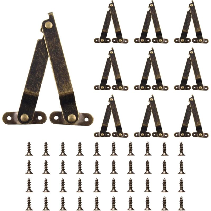 10 Klappscharniere. Deckelscharniere. Antike Scharniere Mit Schrauben Für Holzkisten Und -schränke.