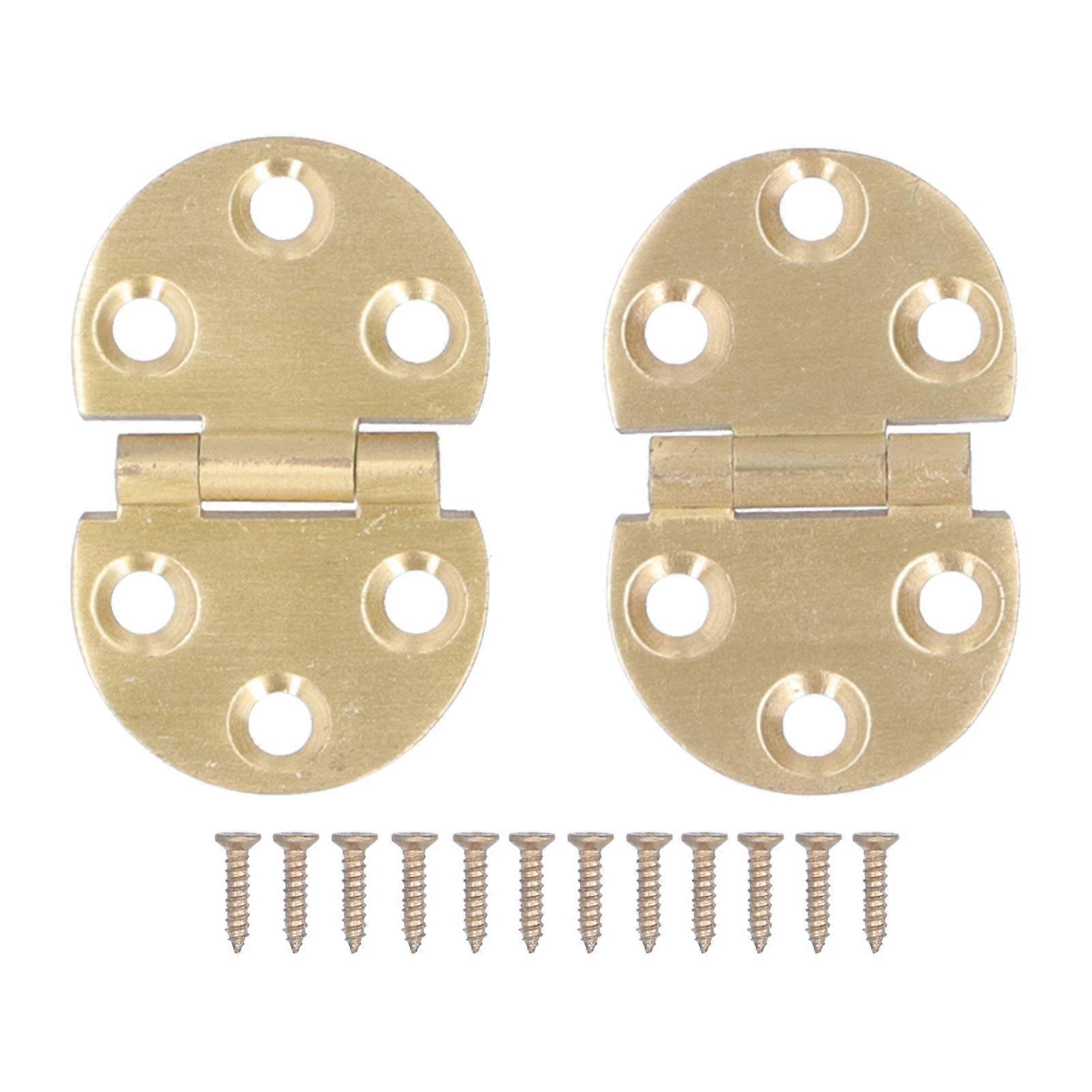 [rm] Set Mit 2 180°-kupferscharnieren Inklusive Schrauben, Mini-klappscharniere Für Klapptische 47 X 30 Mm