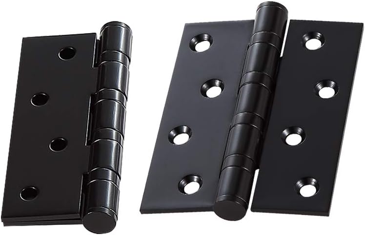 Schwarze Türscharniere Aus Satiniertem Stahl Mit Kugellager, 100 Mm (1 Paar)