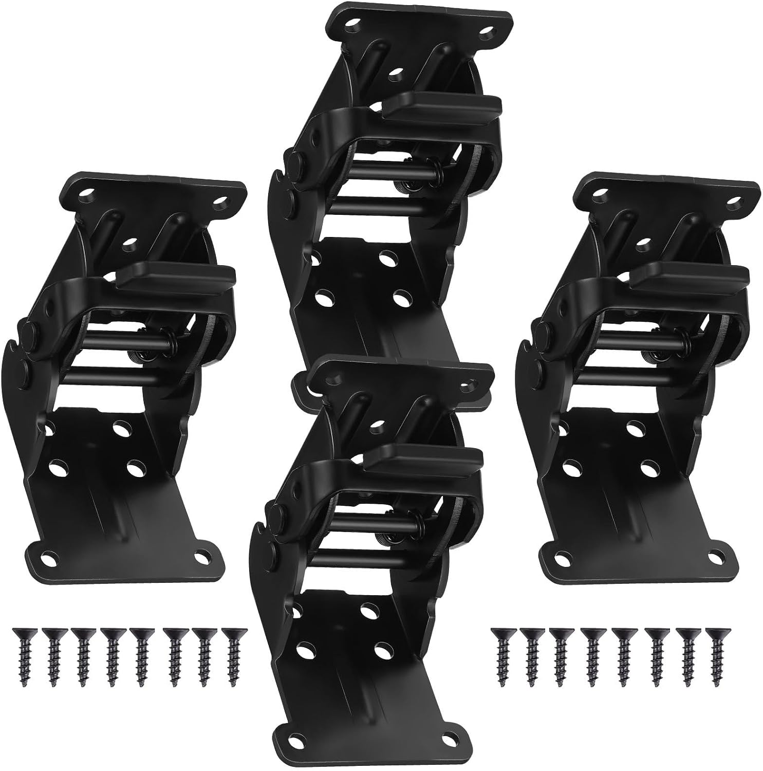 Set Mit 4 Klappmöbelscharnieren Aus Robustem Und Langlebigem Schwarzem Eisen Für Vielseitige Einsatzmöglichkeiten.