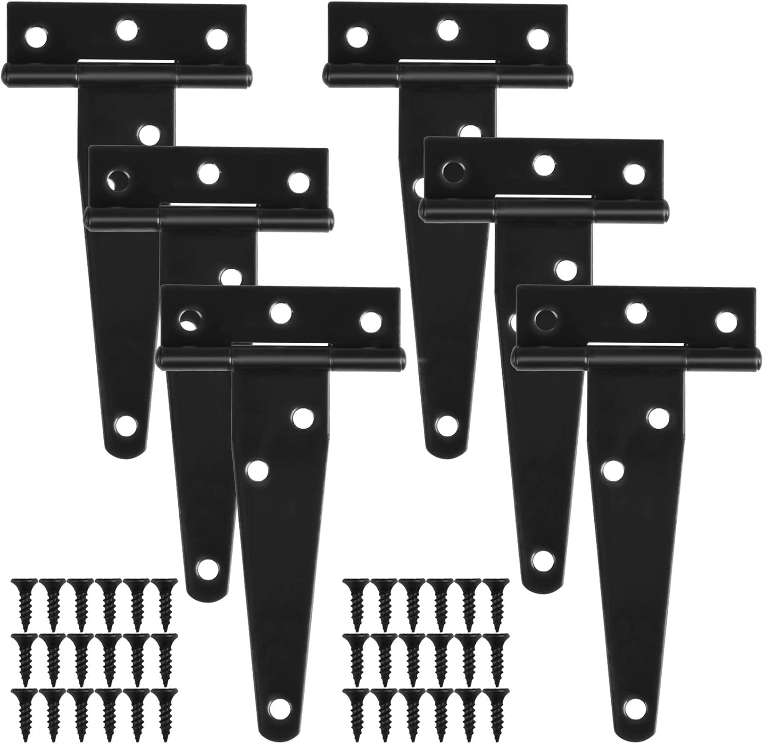 Satz Mit 6 Schwarz Lackierten T-scharnieren, Robuste T-scharniere Aus Holz D,zqkla