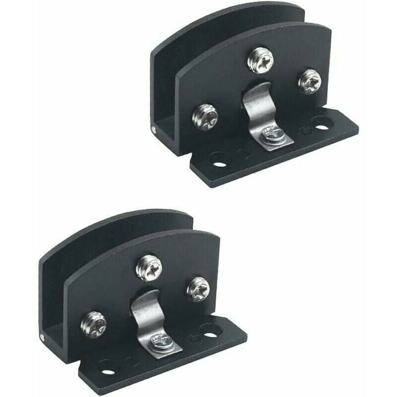 Set Mit 2 Glastürscharnieren Für Weinvitrinen (passend Für 5–8 Mm Dickes Glas – Schwarz), Ersatzteile Für Türscharniere – Schwarz