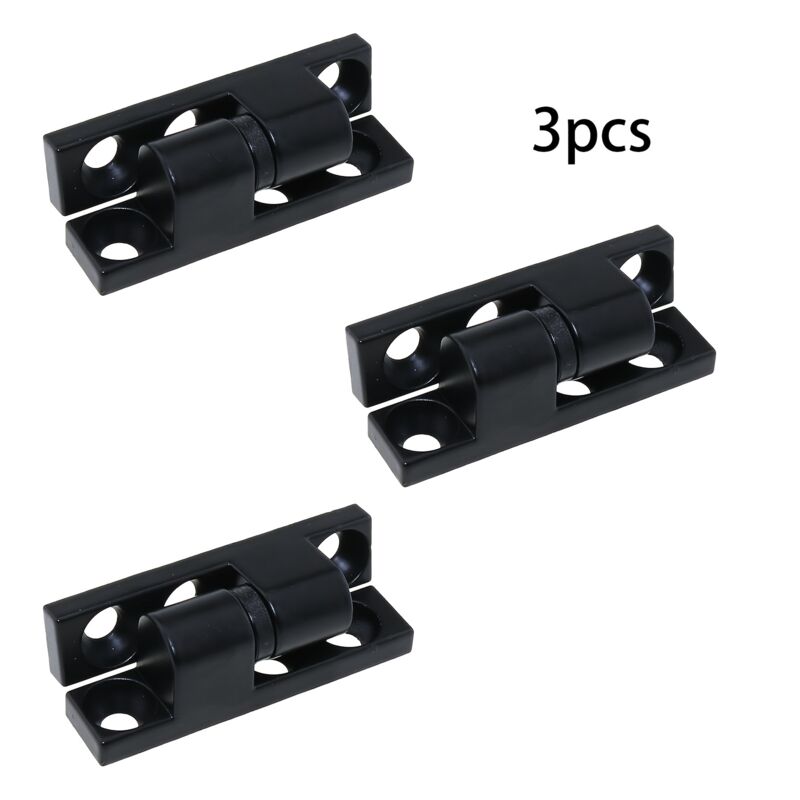Set Aus 3 Robusten Schwarzen Metallscharnieren Mit Abnehmbarem Klappmechanismus, Modernes Design Für Türen, Fenster Und Schränke.