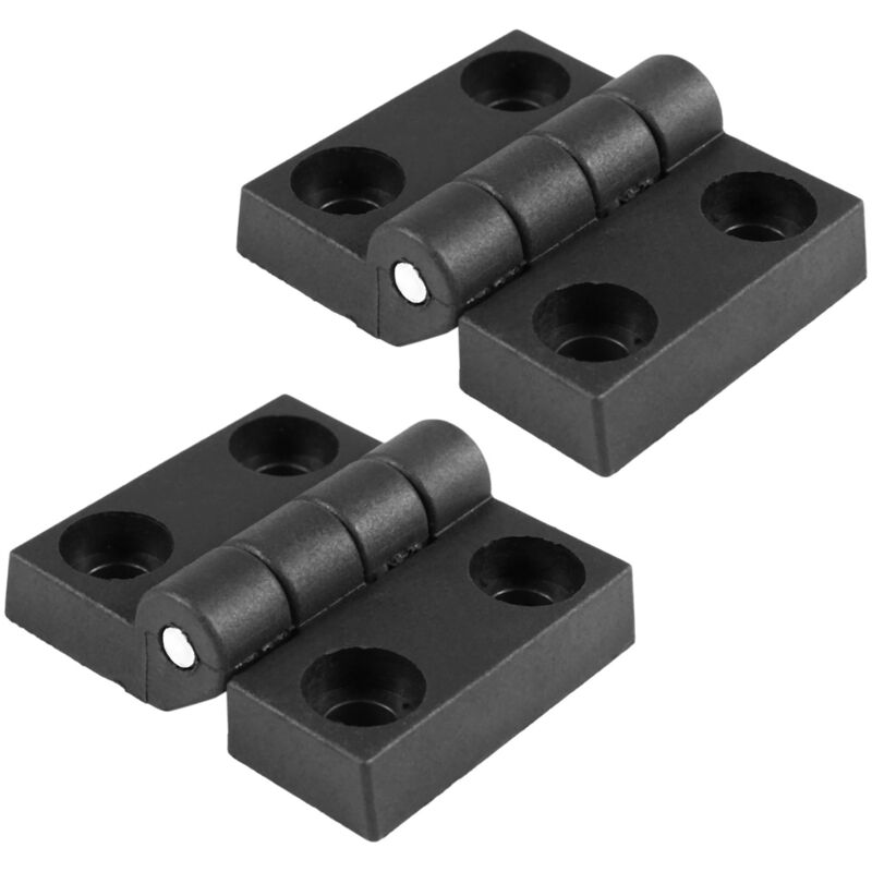 2 Schwarze Kunststoff-möbelscharniere 63 Mm X 50 Mm