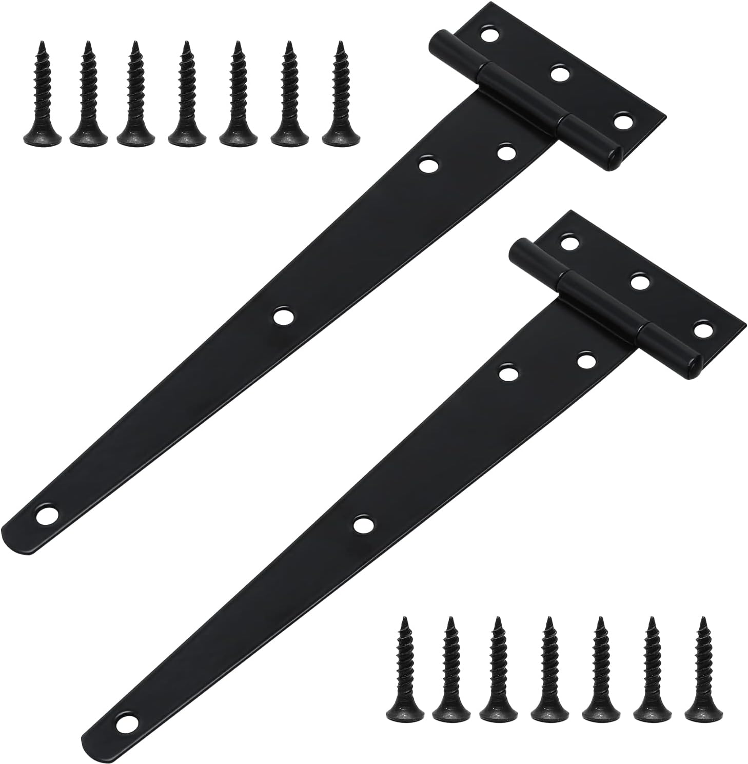 Set Aus 2 Robusten T-förmigen Scharnieren Mit Befestigungsschrauben, 200 Mm T-förmige Türscharniere, Verzinkt Für Holztüren Und -fenster.