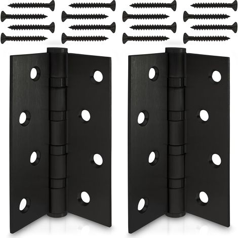Set Mit 2 Schwarzen Türscharnieren, Verstärkte Scharniere Mit 4 Stahlkugellagern, Edelstahlscharniere