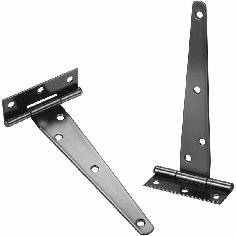 Set Mit 2 Schwarzen T-scharnieren Für Scheunentüren, Flache Edelstahlscharniere, 6