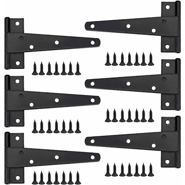 Möbelscharniere, Robuste Türscharniere (6er-set), 15 Cm, Flache Edelstahlscharniere, Türscharniere Aus Eisen, Robuste Scharniere Für Türen Und Fenster