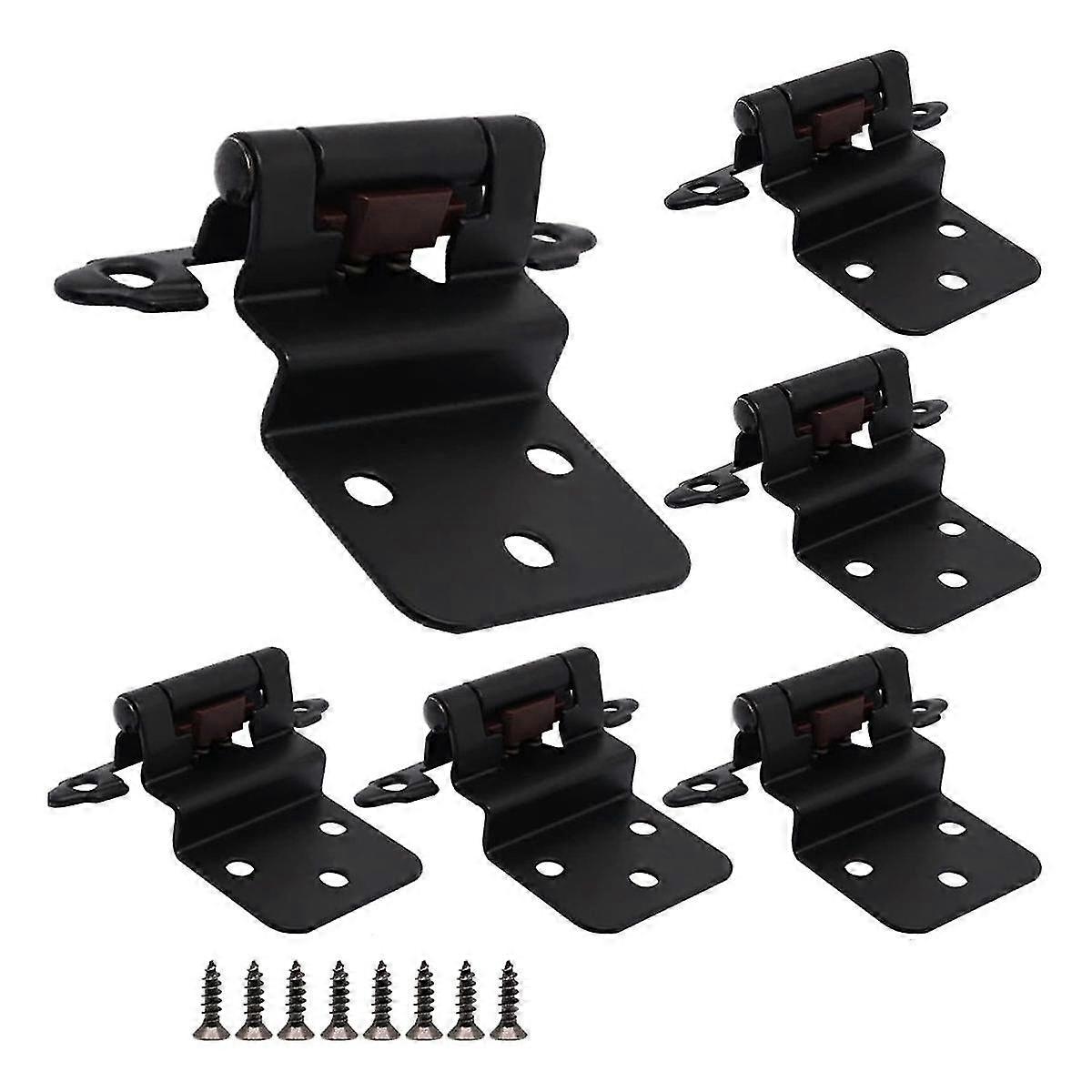 Scharniere Für Schränke, 8er-pack, 3/8-zoll-einlassscharniere, Schwarz, Selbstschließend, Für Schranktüren Mit Flacher Frontmontage