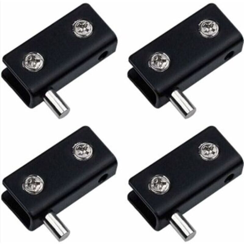 Set Mit 4 Rahmenlosen Drehbändern Für Glastüren – Schwarz – Edelstahl Mit Verstellbarer Achse – Ersatzset Für 5 Bis 6 Mm Glastüren