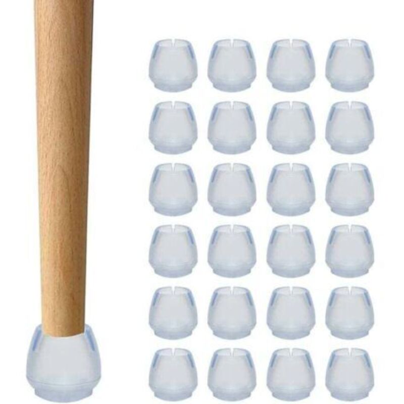 24 Stuhlbeinschoner, Runde Kappen, Schützen Stuhlbeine, Verhindern Kratzer Und Geräusche, Für Tische, Stühle, Sofas Und Mehr.