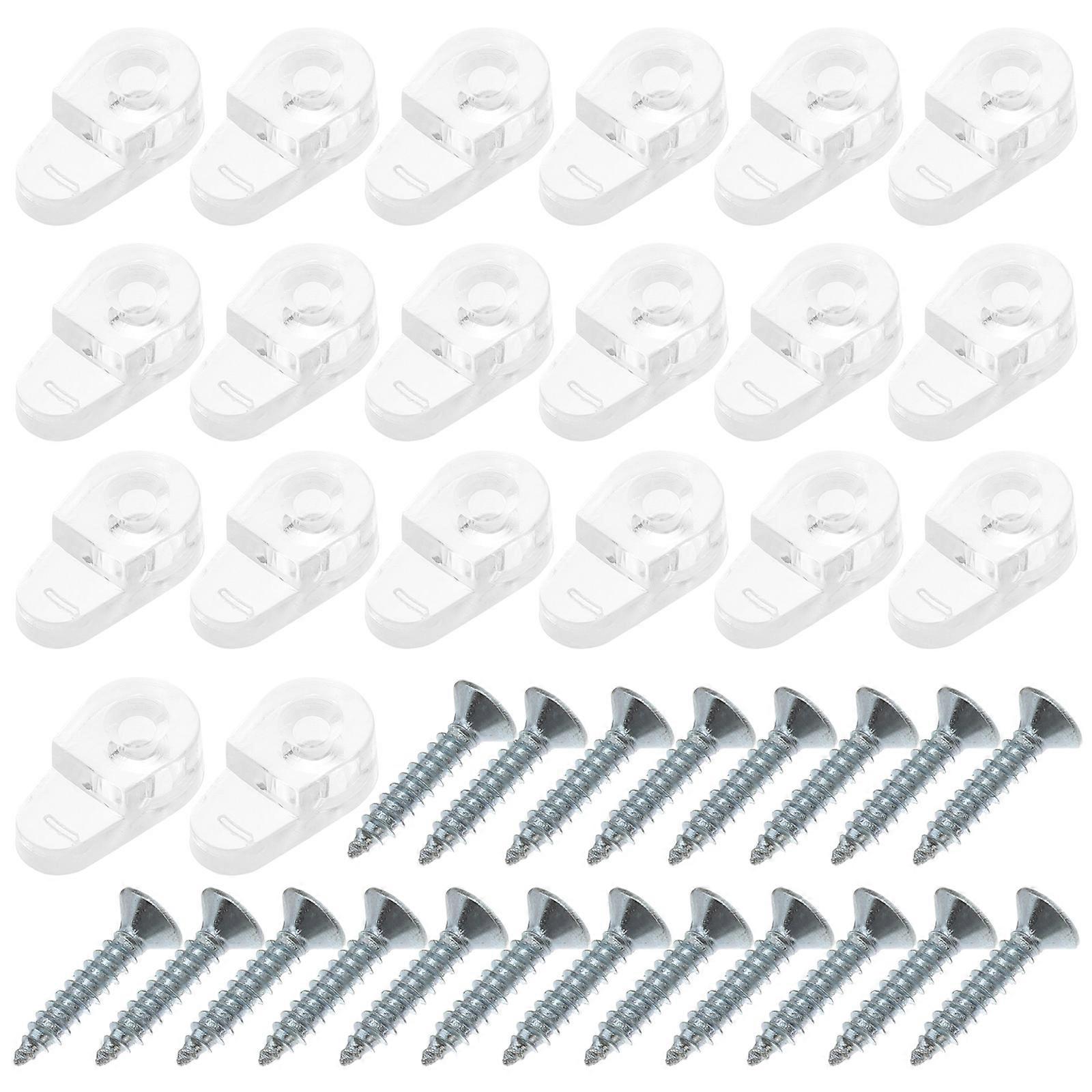 20 Glastürclips, Einfach Zu Montierende Befestigungsschrauben, Scharnierclips Für Schrankgriffe Und -knöpfe (302)