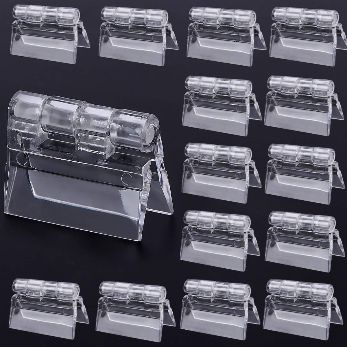 Set Mit 10 Faltbaren, Transparenten Und Robusten Kunststoffscharnieren Aus Klarem Acrylglas
