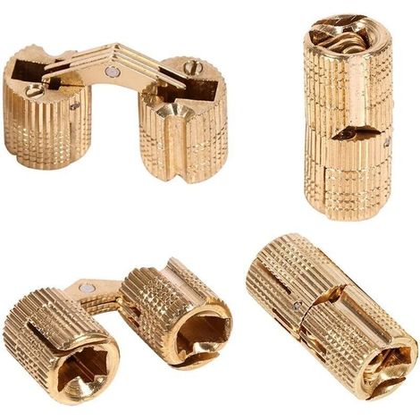 4 Unsichtbare Zylindrische Messingscharniere Zur Herstellung Von Schmuckkästchen Und Bastelartikeln (10 Mm)
