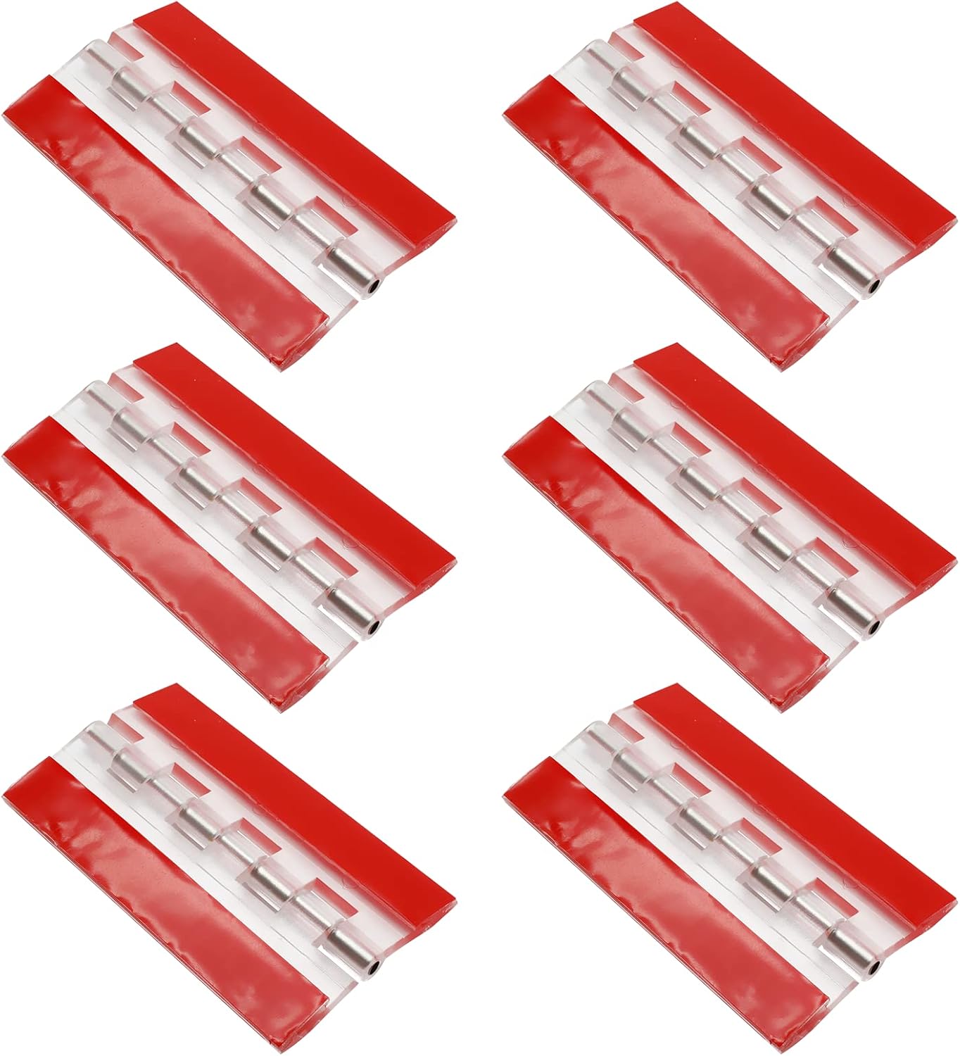 Set Mit 6 Selbstklebenden Möbelscharnieren Mit Achsen Aus Edelstahl, Transparent, 75 Mm.