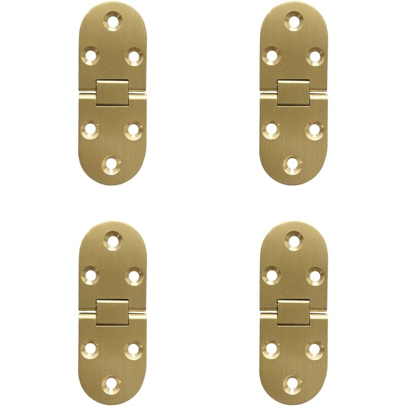 Set Aus 4 Unsichtbaren Kupferscharnieren, 80 X 30 X 2 Mm Dick, 180° Winkel, Für Klappmöbel Und Schranktüren (haushaltsgebrauch).