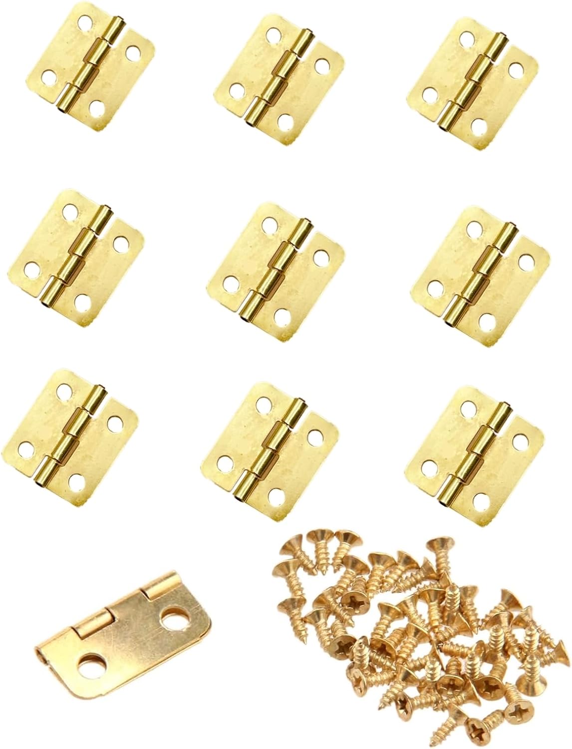 Jzk Miniatur-goldscharniere, 18 X 16 Mm Metall-ersatzscharniere Für Schubladen, Kleine Schrankscharniere Mit Schrauben Für Puppenhäuser, Diy-projekte Und Schmuckkästchen Aus Holz.