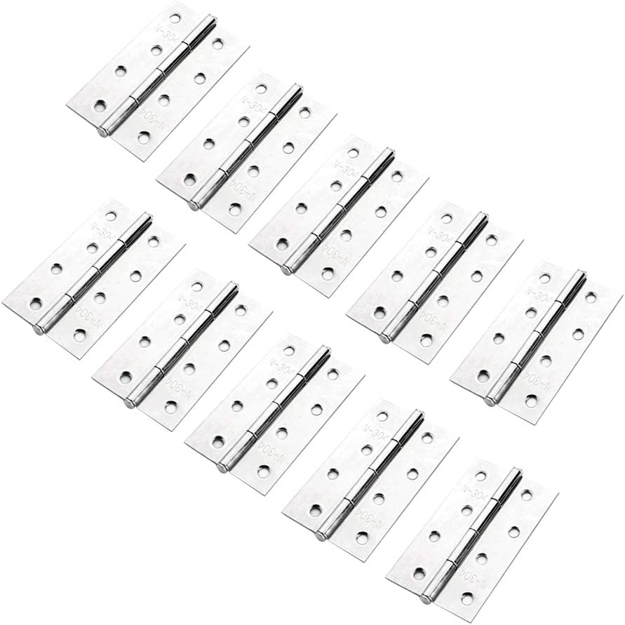 Packung Mit 10 Türscharnieren Aus Edelstahl Für Möbel, 88 Mm Lang