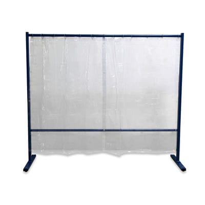 Schweißerschutzwand 1-teilig, Folienvorhang glasklar, Breite 2,1m, Höhe 1,83m