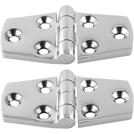 Möbelscharniere Aus Edelstahl 316 – Korrosionsbeständig – Hochglanzpoliert – 2er-pack – Abmessungen: 38 Mm X 76 Mm