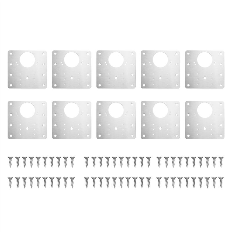 Packung Mit 10 Reparaturplatten Für Schranktürscharniere, Scharnierplatten Für Küchenschranktüren Mit Löchern, Flache Montagehalterungen