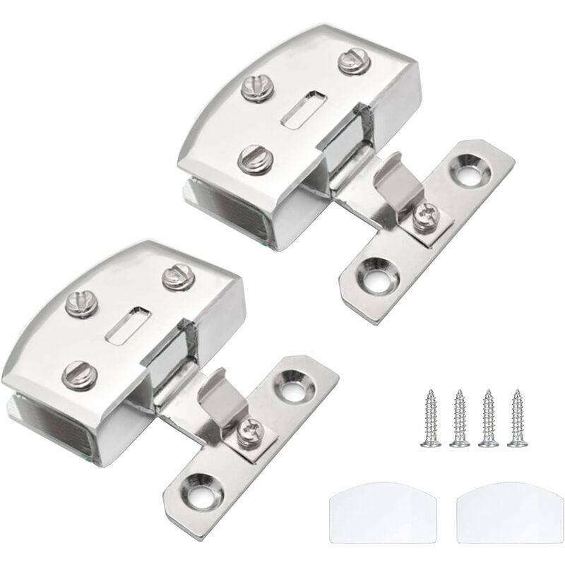 Mittelleichte Glastürscharniere, 2 Klemmen, Dichtungsstütze Für Frei Öffnende Schränke, Für Möbel, Türen Und Fenster.