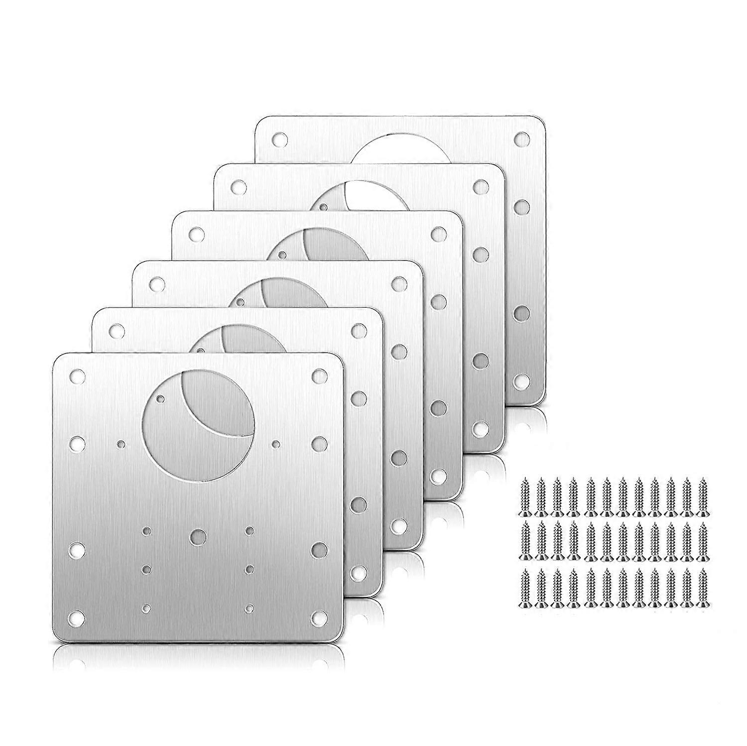 Scharnierreparaturset (6-teilig) Mit Schrauben Für Verdeckte Schranktüren, Aus Edelstahl.