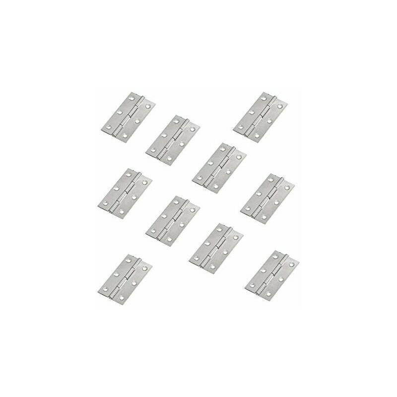 10 Türbänder Aus Edelstahl Für Möbel, 75 Mm X 50 Mm