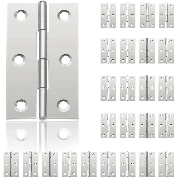 Set Mit 24 Kleinen Türscharnieren, Edelstahlscharnieren, Diy-scharnieren Für Schranktüren, Klavierscharnieren, Schmuckkästchen
