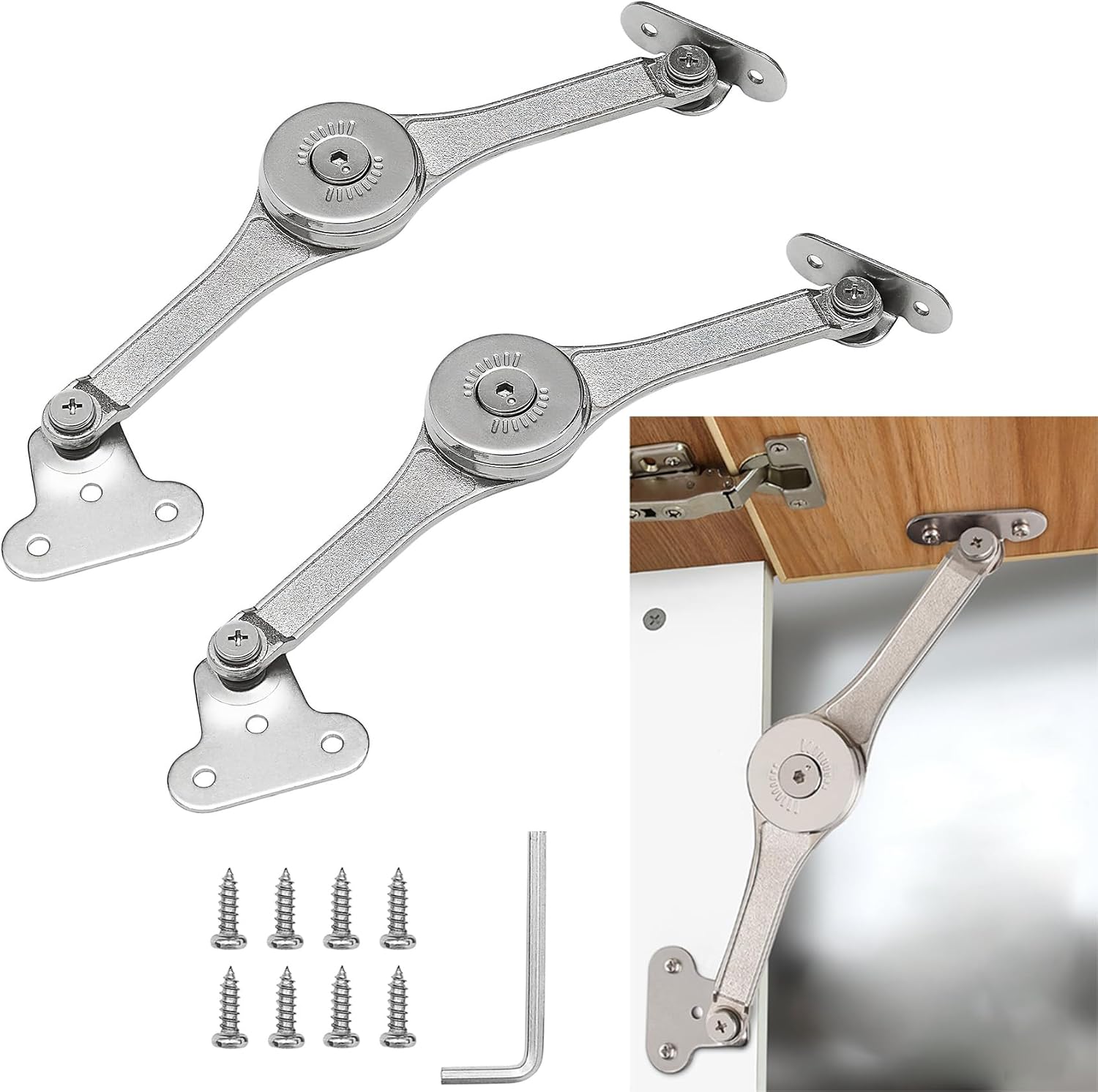 Scharnier Für Deckelstütze – Robust Und Klappbar – 2er-pack – 22 × 4,2 Cm – Ideal Für Schränke, Kleiderschränke Und Spielzeugkisten – Silber