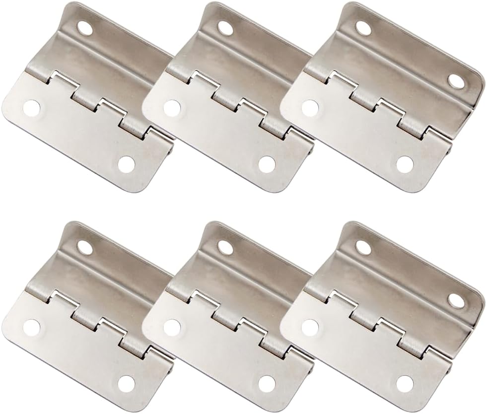 Set Mit 6 Halbflächen-scharnieren – Versetzte Türscharniere – Retro-scharniere – Scharniere Für Möbel Und Schränke – Dreifach Faltbar – Silber