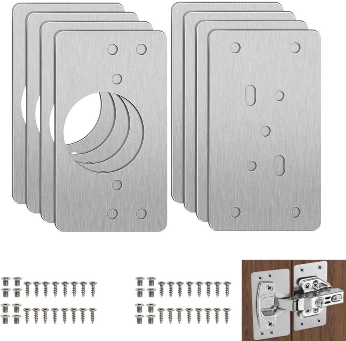 Scharnierreparaturplatte – 9 X 4,7 Cm, Edelstahl – Für Küchenmöbel – Mit Schrauben