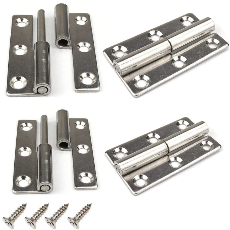 Set Mit 4 Abnehmbaren 7,6 Cm (3 Zoll) Türscharnieren Aus Edelstahl 304 Für Innen- Und Außentüren