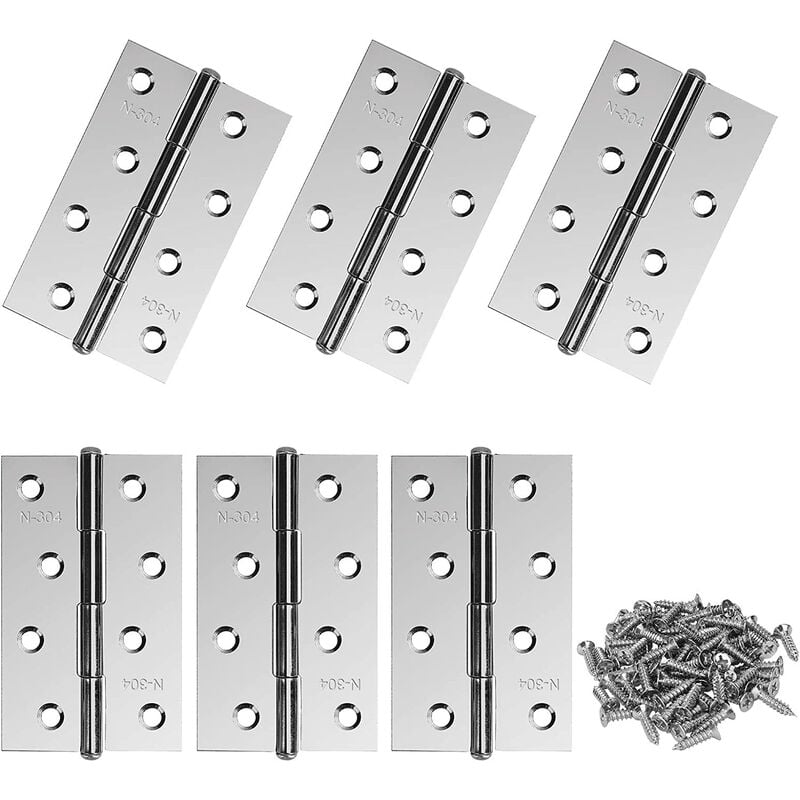 6 X 4 Zoll, 8-loch-edelstahlscharniere 88x55, Verstärkte Lagerscharniere, Für Wohnmöbel, Türen Und Fenster Usw.