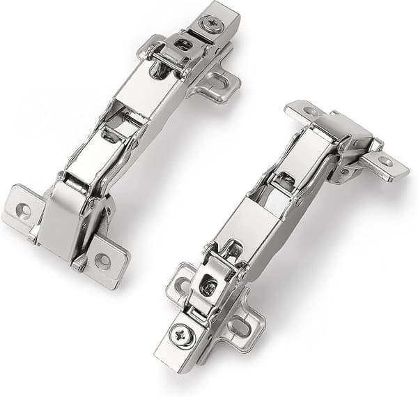 Set Mit 2 Sanft Schließenden Küchentürscharnieren Mit 165° Öffnungswinkel, Verdeckte Kombinationsscharniere Für Schranktüren, 35 Mm Gesamtüberstand