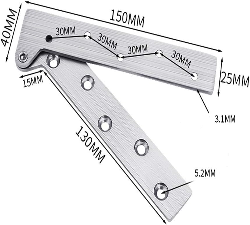 Set Mit 2 Unsichtbaren Edelstahl-drehscharnieren Für Türen, 360°-drehung