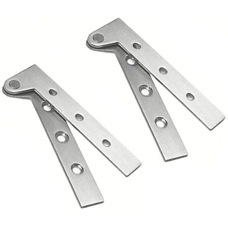 Set Mit 2 Unsichtbaren Edelstahl-scharnieren Für Drehtüren. 360°-drehung. 10 Cm Versetztes Messerscharnier.