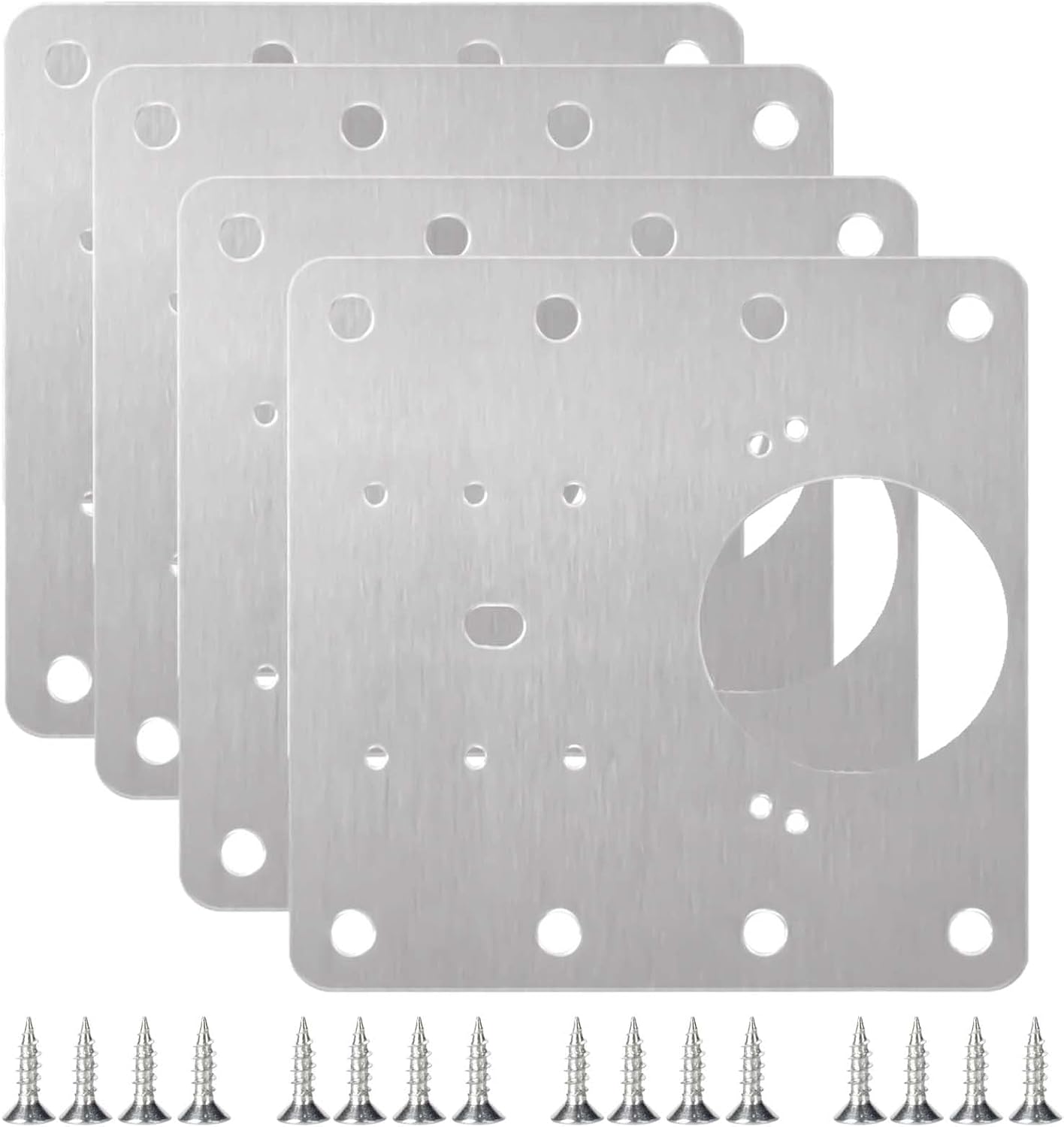Reparaturset Für Küchenschrankscharniere Mit Schrauben, Inklusive 4 Edelstahl-reparaturplatten Und Schrauben.