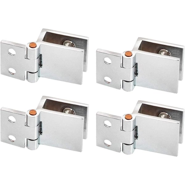 Scharnier Aus Aluminiumlegierung Für Glas, Set Mit 4 Glastürklammern, 0° Winkelscharnier, Kein Bohren Erforderlich, Für Küchenschrank-glastüren (5 Bis 8 Mm Glas).